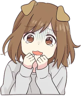 😱 Anime, Gadis, Anjing, Lucu, Takut telegram sticker
