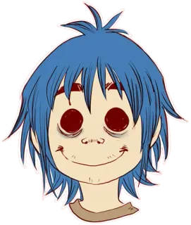 😊 2-D gorillaz, 2-d, cartoni animati, musica, band telegram sticker