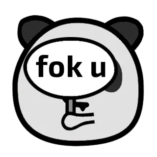 🐼 fok u Panda, Ofensivo, Grosseiro, Gíria telegram sticker
