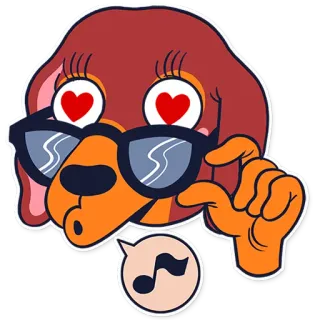 😍 anjing, cinta, musik, kacamata, kartun telegram sticker