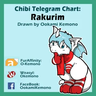 ✍️ Rakurim Chibi Telegram Chart:
Rakurim
Drawn by Ookami Kemono
FurAffinity:
O-Kemono
Weasyl:
Okemono
FaceBook:
OokamiKemono chibi, telegram, grafik, rakurim, ookami kemono, furry, kemono, seni digital telegram sticker