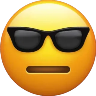 😎 อิโมจิ, เท่, แว่นกันแดด, หน้า, สีหน้า telegram sticker