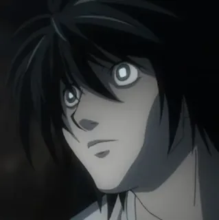🎭 L Death Note Anime, Death Note, L, Detektyw, Poważny, Intelektualny telegram sticker