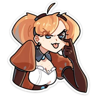 ⭐ Anime, Meisje, Leuk, Cartoon, Personage, Illustratie, Sticker whatsapp sticker