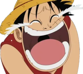 😂 Monkey D. Luffy One Piece 애니메이션, 울음, 몽키 D. 루피, 원피스, 만화, 감정적인 telegram sticker