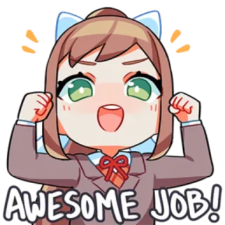 💪 AWESOME JOB! Anime, Emprego, Sticker, Celebração, Motivação, Sucesso telegram sticker