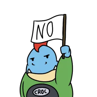 ❌ NO nein, verneinung, cartoon, figur, flagge telegram sticker