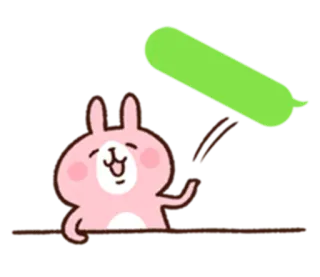 😄 토끼, 귀여운, 동물, 분홍색, 만화 telegram sticker