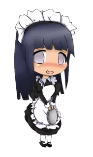 🙍 Hinata Hyuga 애니메이션, 메이드, 귀여운, 만화, 치비 telegram sticker