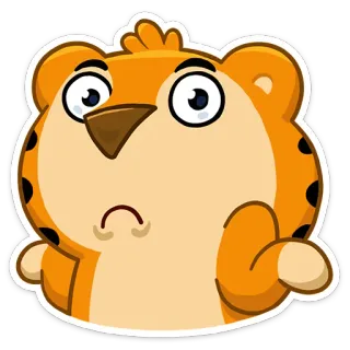 😶 호랑이, 만화, 스티커, 동물, 웃긴, 귀여운 telegram sticker