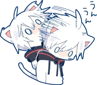 👍 うんうん Anime, Chat, Chibi, Mignon, Kawaii telegram sticker