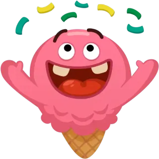 ☺️ мороженое, мультфильм, еда, десерт, праздник telegram sticker