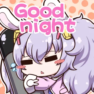 😴 Good night goedenacht, slaap, cartoon, schattig, konijn telegram sticker