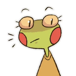 😳 kikker, cartoon, uitdrukking, verward, sticker, grappig telegram sticker