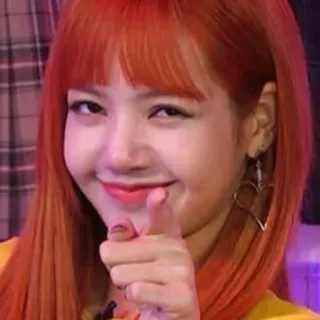 😏 Lisa kpop, lisa, frau, mit dem finger zeigen, asiatisch, person telegram sticker