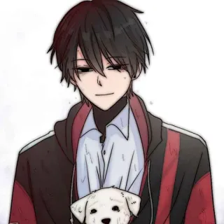 🐈‍⬛️ Anime, Manga, Niedlich, Traurig, Hund, Charakter, Kunst whatsapp sticker
