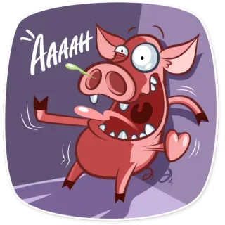 😱 AAAAH schwein, cartoon, sticker, tier telegram sticker