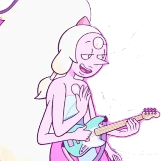 👩‍🎤 Pearl Steven Universe kartun, animasi, gitar, karakter, Steven Universe whatsapp sticker
