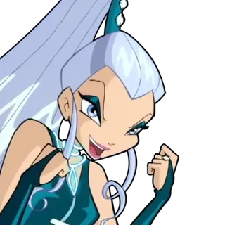 🤜 Icy Winx Club wróżka, kreskówka, zły, wiedźma, lodowy telegram sticker