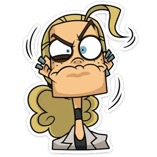 ⭐ 卡通, 生气, 沮丧, 金发, 表情, 搞笑, 夸张 telegram sticker
