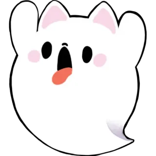 😜 ghost, cat, halloween, cute, sticker, kawaii, spooky telegram sticker