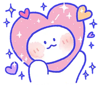 ❤️ coeur, mignon, kawaii, amour, rose, illustration telegram sticker