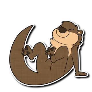 🐾 otter, cute, animal, sea otter, cartoon, happy telegram sticker