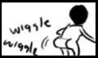🍑 wiggle wiggle wiggle, butt, cartoon, dance, motion telegram sticker