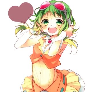 ❤️ Anime, Mädchen, Herz, Süß, Orange, Gelb telegram sticker