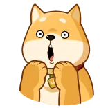 😳 chien, doge, shiba inu, choqué, surpris, dessin animé, mème telegram sticker