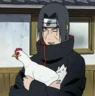 🌟 Itachi Uchiha Naruto animé, naruto, itachi, uchiha, poulet, drôle telegram sticker