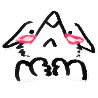 😳 милый, кавай, эскиз, животное, монстр telegram sticker