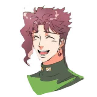 😄 Kakyoin Noriaki JoJo's Bizarre Adventure Anime, Manga, Kakyoin, Le Bizzarre Avventure di JoJo, Personaggio, Sorridendo telegram sticker