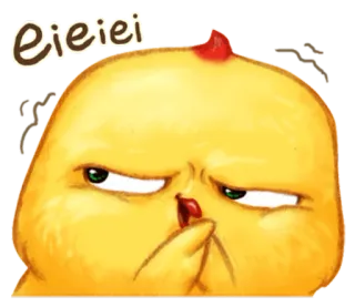 🐤 eieiei amarelo, pintinho, irritado, fofo, desenho animado, expressão, engraçado whatsapp sticker