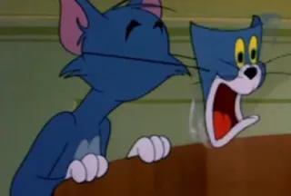 😦 Tom Tom and Jerry cartone animato, gatto, divertente, espressione, animazione telegram sticker