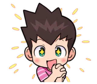 😆 emocionado, anime, dibujos animados, brillos, feliz, alegría telegram sticker