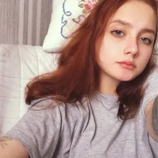 🇩🇪 женщина, девушка, портрет, селфи, человек, рыжие волосы, лицо telegram sticker