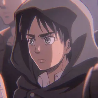 🥰 Eren Yeager Attack on Titan Anime, Personaggio, Eren, L'Attacco dei Giganti, Cappuccio telegram sticker