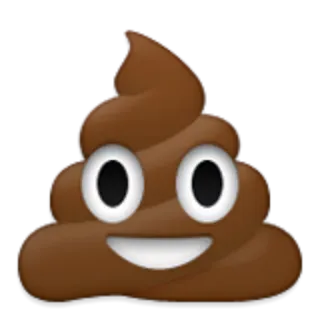 💩 Эмодзи, Какашка, Смешной, Коричневый, Милый, Улыбка telegram sticker