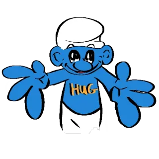 💋 Smurf HUG 漫画, スマーフ, ハグ, キャラクター telegram sticker