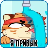 🚰 Я ПРИВЫК hoạt hình, hổ, uống, nước, mèo whatsapp sticker