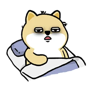 😑 狗, 卡通, 困, 累, 可爱, 动物 whatsapp sticker