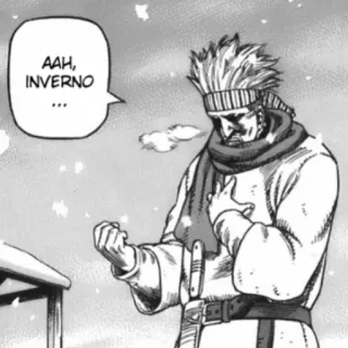 ⚔ AAH, INVERNO ... invierno, frío, bufanda, nieve, manga telegram sticker