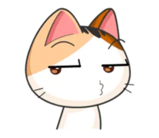 😒 cat, animal, cartoon, sticker, cute telegram sticker