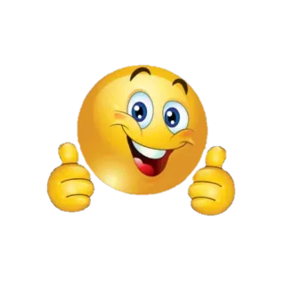 👍 Emoji, Pulgar arriba, Feliz, Amarillo, Positivo telegram sticker