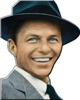 😀 Frank Sinatra Sänger, Musiker, Schauspieler, Porträt, Promi, Hut whatsapp sticker