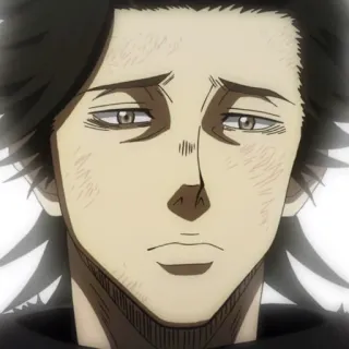 ☘️ Yami Sukehiro Black Clover Anime, Black Clover, Yami Sukehiro, Capitaine, Magie, Sérieux telegram sticker
