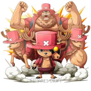 🎭 Tony Tony Chopper One Piece @SHARES DRIFT Anime, Desenho animado, One Piece, Tony Tony Chopper telegram sticker