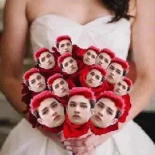 🔥 Braut, Brautstrauß, Hochzeit, Rosen, Blumen, Rot, Kleid telegram sticker