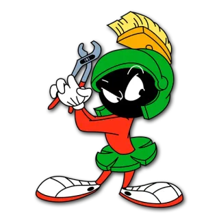 🔨 Marvin the Martian Looney Tunes Marvin el Marciano, Looney Tunes, Dibujos animados, Extraterrestre whatsapp sticker